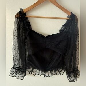 MARBLE Black Sheer Blouse